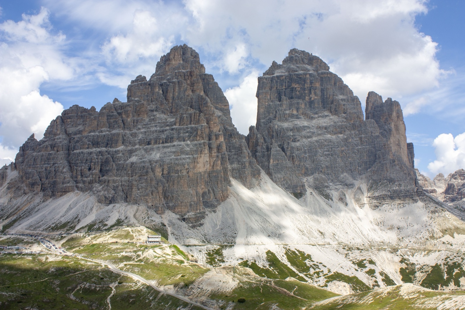 The three rock towers of the Tre Cime di Lavaredo